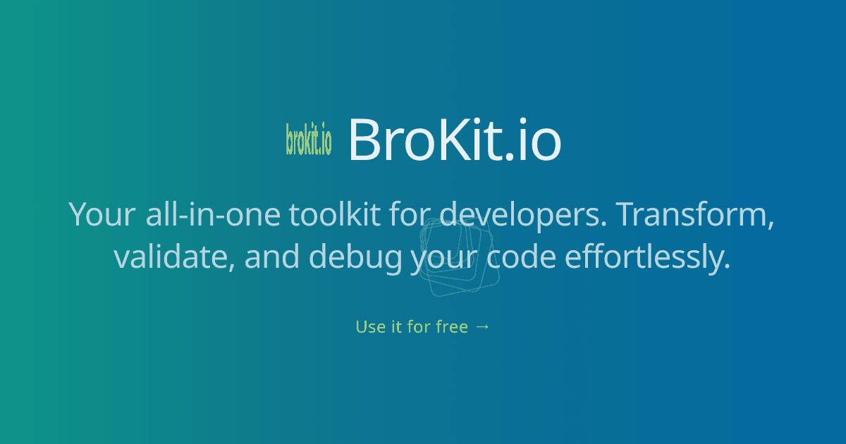 BroKit developer toolkit product overview